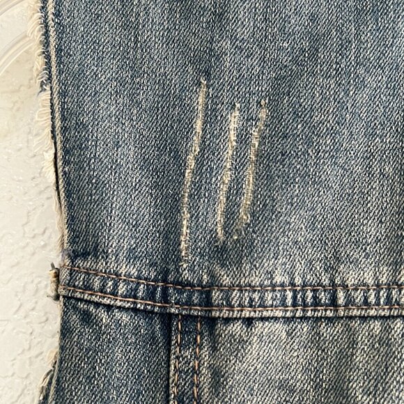 Highway Jeans Sleeveless Denim Jean Jacket Vest Distressed Women's Size Large - Picture 7 of 12